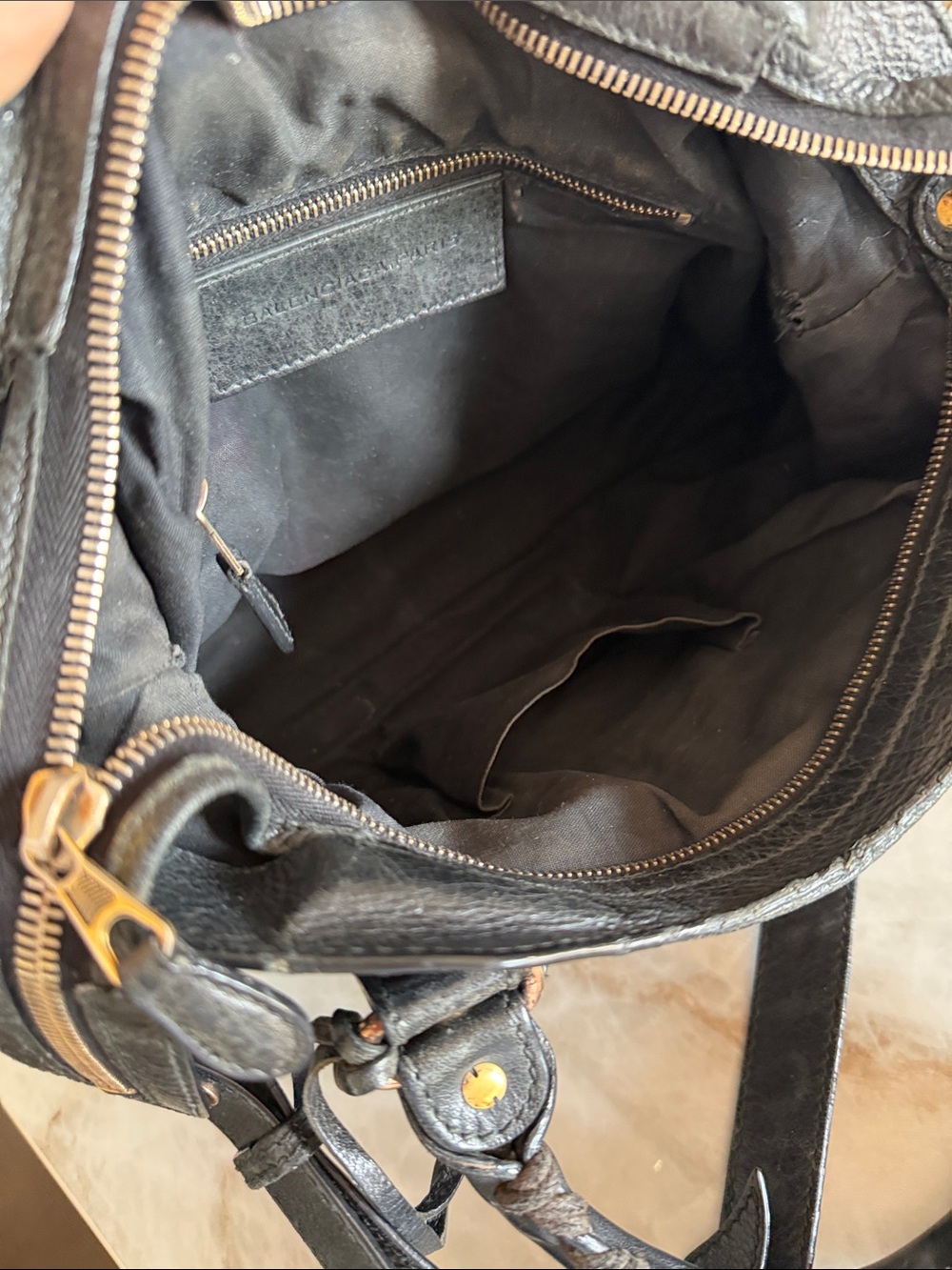Balenciaga Black Leather Satchel with Gold Hardware - Picture 12 of 16